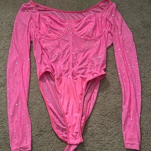 Pink sparkly bodysuit